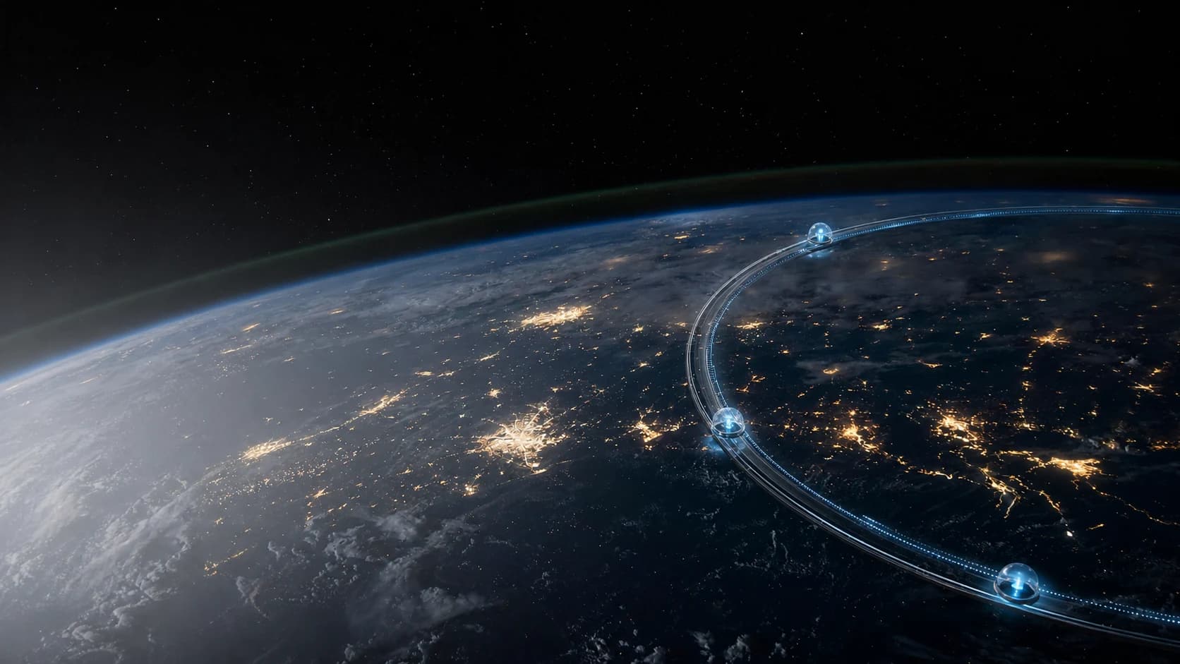 Earth at night with an integrated dimensional monitoring network